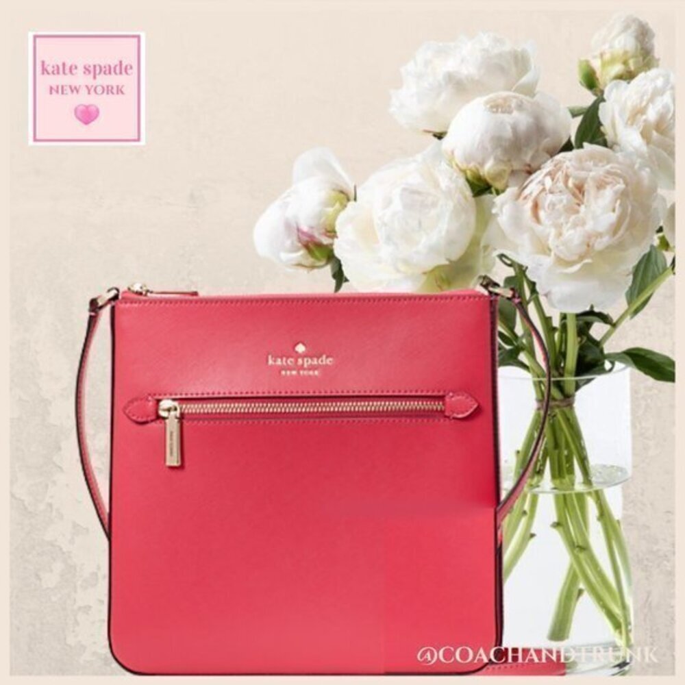 KATE SPADE Saffiano Leather Sadie North South Crossbody Bikini Pink NWT